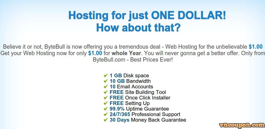 ByteBull – One Dollar Web Hosting