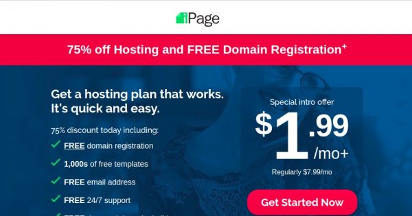 iPage - 75% OFF Web Hosting only $1.99/month - $100 free Ad Credits for Google & Bing