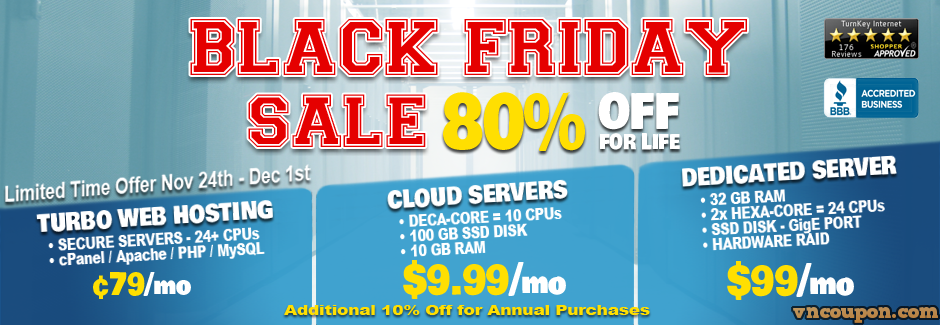 [Black Friday 2014] Turnkey Internet – 80% Offer SSD VPS XEN Linux / Windows