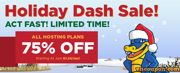 Hostgator - The Holiday Dash Sale is back - 75% off New Shared Hosting