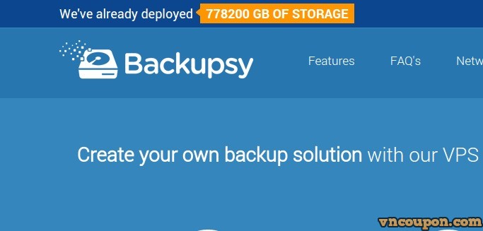 Backupsy – 100GB HDD Storage KVM VPS only $40.00 Annually