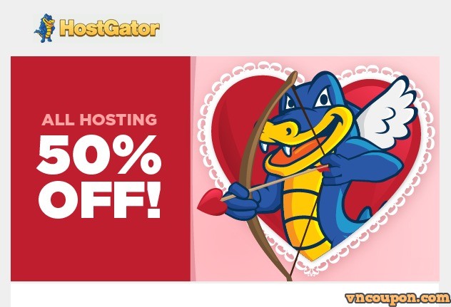 [Valentine’s Day 2015] Hostgator – 50% Off All New Hosting