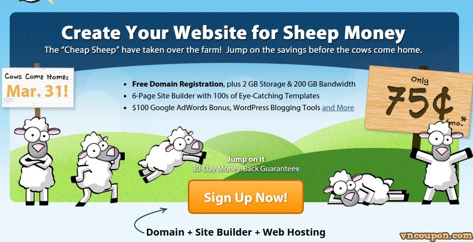 Fatcow – Web Hosting Offer $9/year, Free Domain, $50 FB Ad Credit
