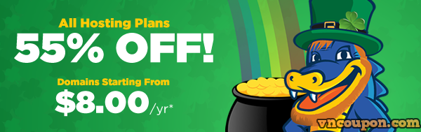 HostGator – St. Patrick’s Day Sale – 55% Off Shared Hosting