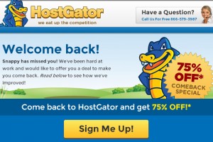 Hostgator – 75% off all shared hosting plans – Welcome Back Special Promotions