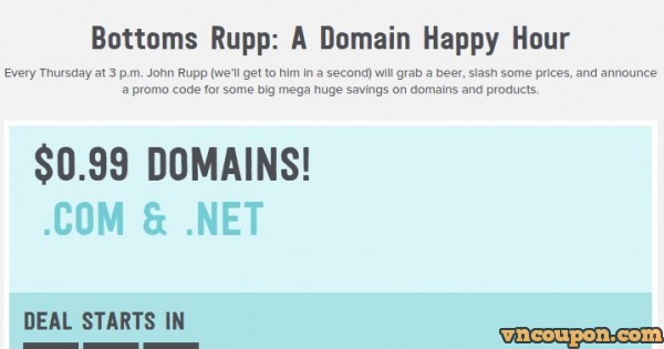 Name.com - Domain Happy Hour Sale- only $0.99 .COM/.NET