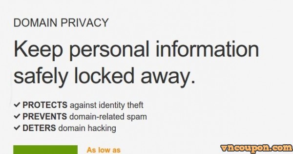 Godaddy Domain Privacy - 1$/Year Private Registration Coupon
