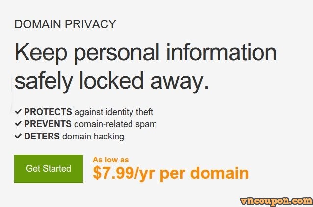 Godaddy Domain Privacy – 1$/Year Private Registration Coupon