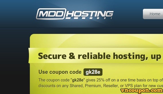 MDDHosting – 65% OFF Coupon Professional Web Hosting