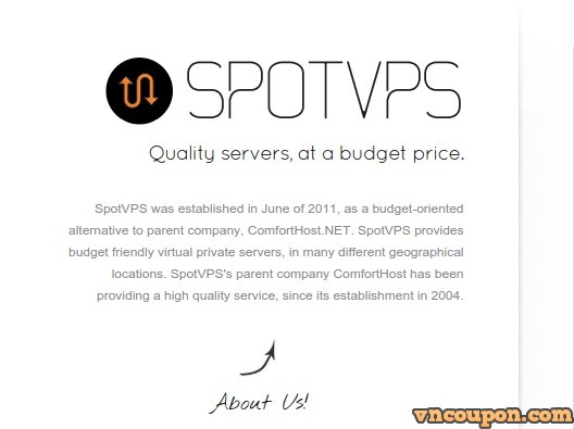 SpotVPS.Com 72 Hour Sale – 2GB RAM 20GB Pure SSD VPS only $30/year