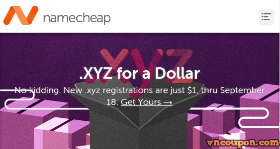 NameCheap - Happy Birthday .xyz! - Domain .xyz registrations only $1 First Year