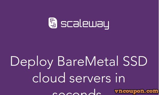 Scaleway – BareMetal SSD cloud servers 4 ARM Cores + 2GB RAM + 50GB SSD from 2,99 €/month
