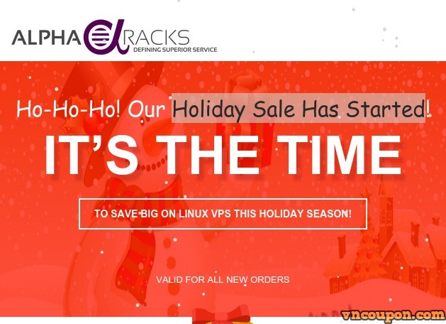 AlphaRacks – Holiday Sale Has Started – VPS starting from $3/Year