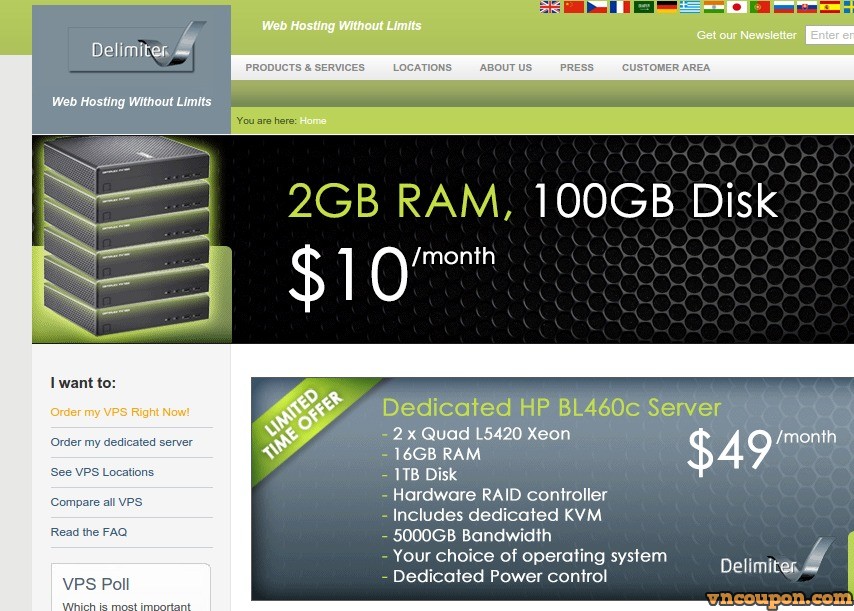 Delimiter – OpenVZ Storage VPS starting at $7 USD per month & Double Disk Space promo code