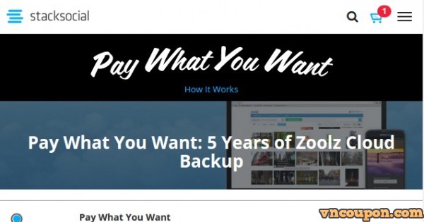 StackSocial - Zoolz Cloud Backup - 100GB backup storage $1 for 5 years