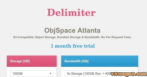 Try Delimiter ObjSpace 100GB Plan for Free (1 month trial) - $99/3 Years 2TB Storage (92% off)