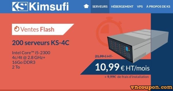 Kimsufi KS-4C - Limited Dedicated Servers only €10.99/month - Core i5 CPU/ 16GB RAM/ 2 TB Disk