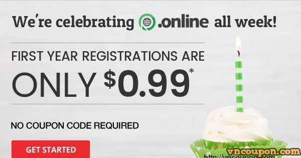 To celebrating the 1-year birthday of the .online TLD - Unlimited first-year registrations for just $0.99!