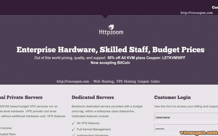 HTTP Zoom – 50% Off OpenVZ & KVM VPS from $10/Year