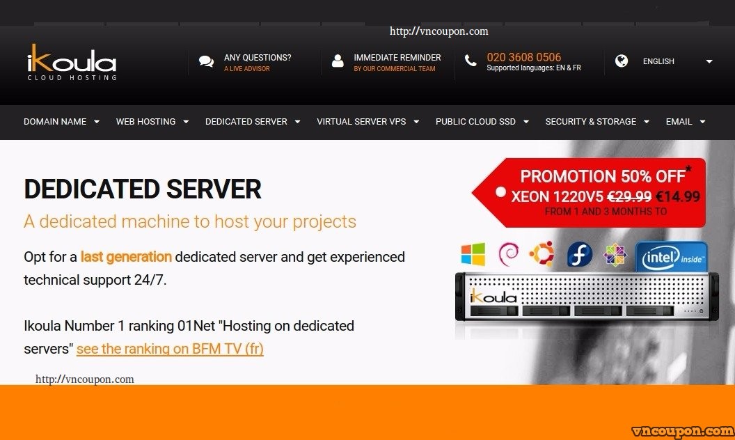 iKoula Promo – 50% OFF Dedicated Servers – Atom Dedi from €9/month – Xeon Dedi from €15/month