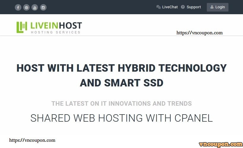 LiveInHost – cPanel Shared Hosting Offer Starting $0.75/Month or $8/Year | Softaculous | PHP Selector | FREE SSL FOR ALL WEBSITES !!!
