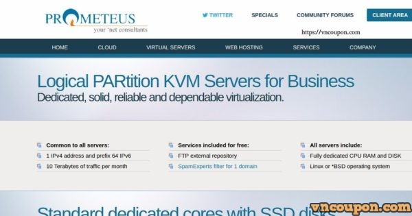 Prometeus LPAR - KVM Servers Dedicated CPU for Business from €8/month  - Price reduction up to 30% OFF in Netherlands