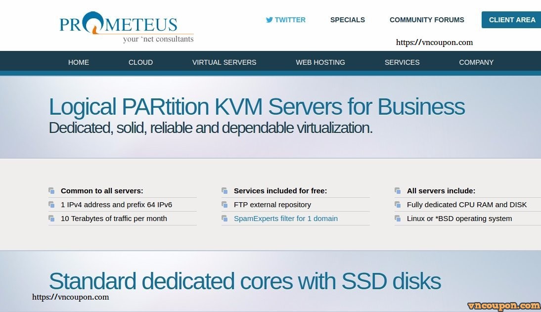 Prometeus LPAR – KVM Servers Dedicated CPU for Business from €8/month  – Price reduction up to 30% OFF in Netherlands