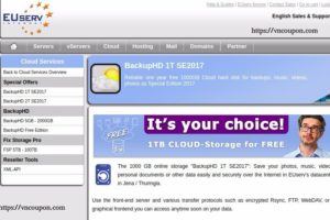 EUserv.com offer BackupHD 1T SE2017 – 1TB Cloud Storage for FREE