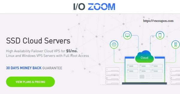 IO Zoom - 1 GB RAM Cloud VPS only $5/month - High Availability and Automatic Failover