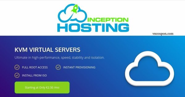 Inception Hosting - 50% off Annual UK Pure NVMe SSD KVM from €12 /year - 48 hours only!