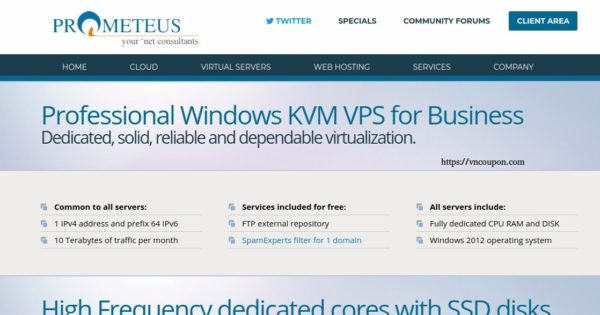 Prometeus - 50% recurring discount on Windows VPS