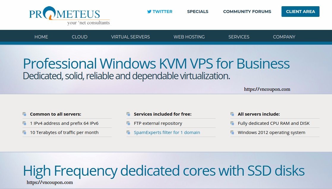 Prometeus – 50% recurring discount on Windows VPS