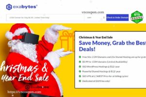 Exabytes – Christmas & Year End 2017 Sale – $3.99 for .COM – Hostings @ $12/ year