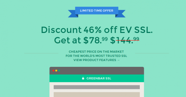 Get 46% off Greenbar EV SSL from SSLs.com