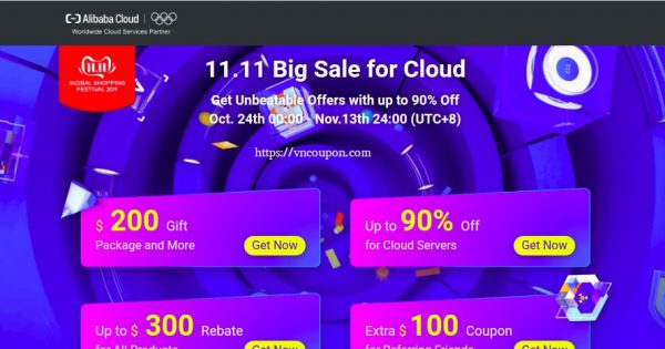 [11.11 Deals] Alibaba - The Biggest Deals of the Year - Up to 90% Off on Cloud Servers - Coupons Worth Up to $500