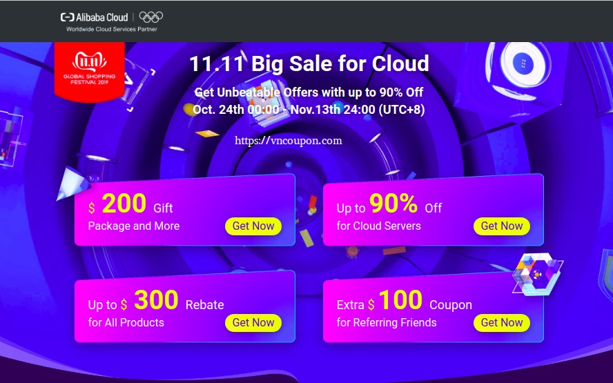 [11.11 Deals] Alibaba – The Biggest Deals of the Year – Up to 90% Off on Cloud Servers – Coupons Worth Up to $500