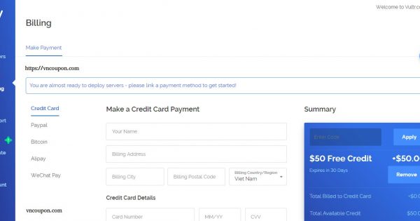 Vultr Promotions And Gift Codes for January 2019 – $50 Free Credit for New Account – $2.5 Cloud Instance New Plan