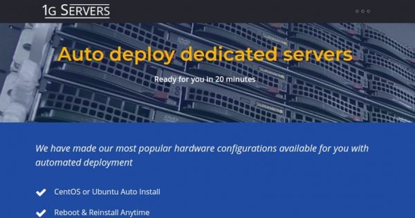 1GServers - Dedicated Server Specials from $26/month