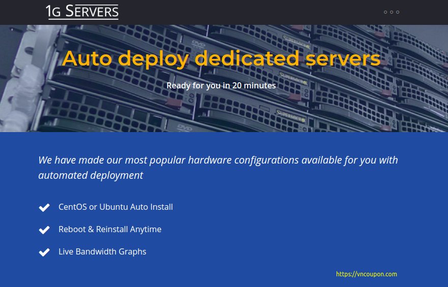[Valentines Day 2019] 1GServers.com – Auto deploy dedicated servers only $39/month