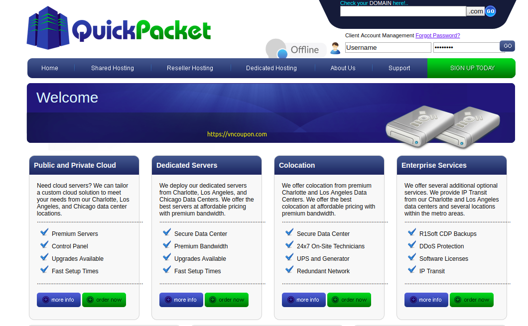 QuickPacket 16th Anniversary – Special Dedicated Server Core i3 530/ 8GB RAM/ 2x3TB HDD only $29.99/month