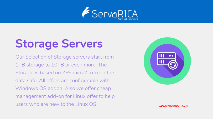 ServaRICA – Big Storage VPS With 1.5TB Disk Space & Unlimited Bandwidth only $7/Month