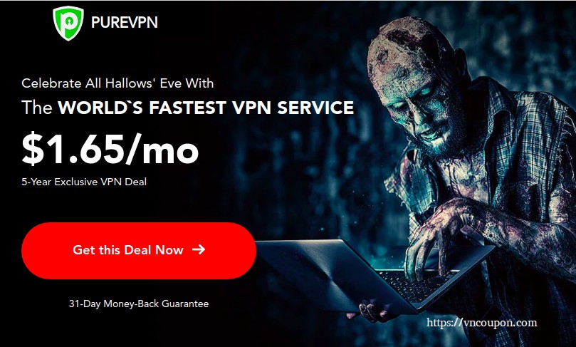 [Halloween 2019] PureVPN – Get 85% off on 5-year plan