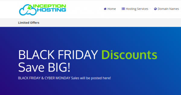 Inception Hosting Black Friday 2020 - UK/London KVM (NVMe) deals 50% off + extra disk + FREE DA