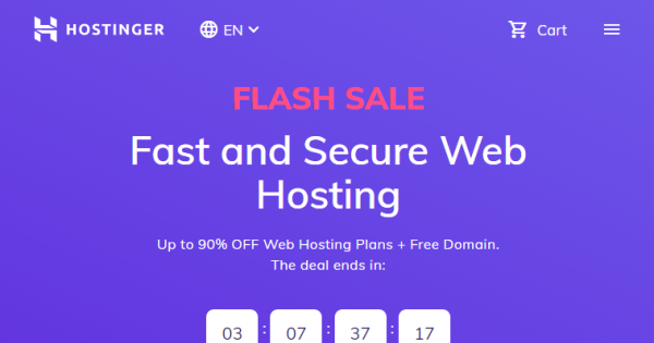[FLASH SALE] Hostinger - 90% OFF Web Hosting only $0.80/month + Free Domain