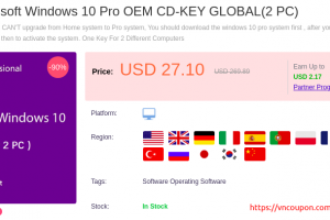 Up to 90% OFF Microsoft Windows 10 License on CDKoffers