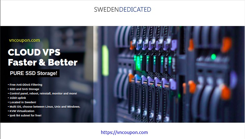 Sweden Dedicated – Promo KVM VPS only €2.5/month! Stockholm Location