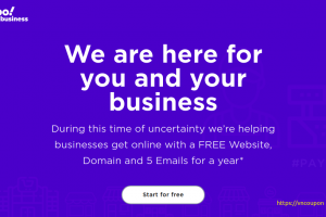 Yahoo – Free .COM, .NET, .ORG domain, 5 Emails for a year