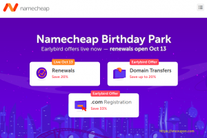 Namecheap Birthday Park – Save 20% on Renewals Domain, Hosting