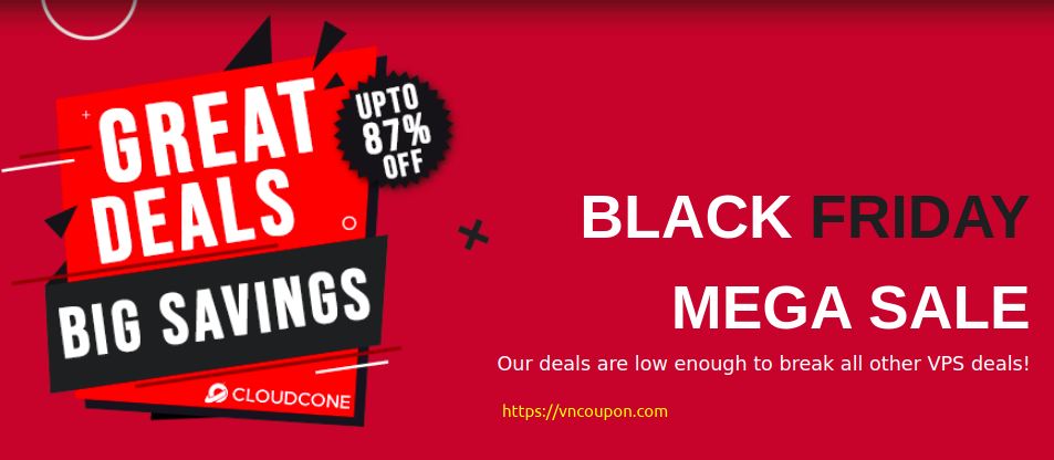 [Black Friday 2020] CloudCone – Mega Sale with up to 87% Off On All Products!
