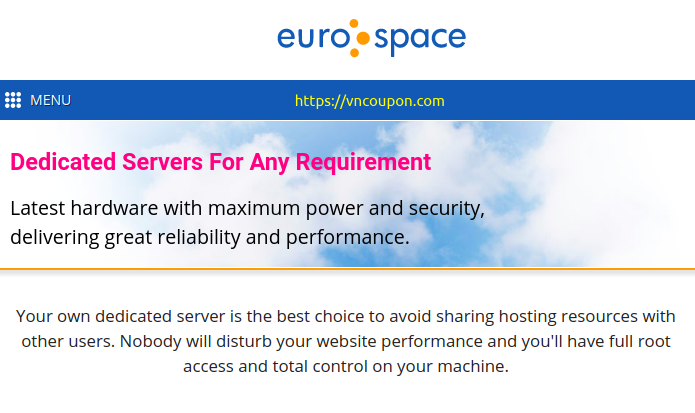 Euro-Space – Special Dedicated Server –  Intel Xeon E3-1230 / 32GB RAM / 2 X 240GB SSD / only €59.95/month in the UK